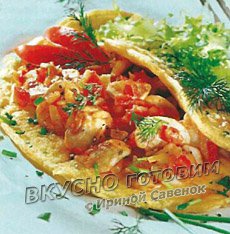 Яичная лепешка с грибами