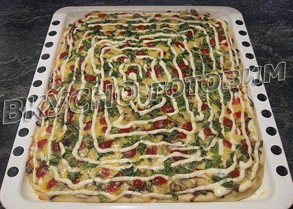 Пицца с жареными шампиньонами - шаг 7