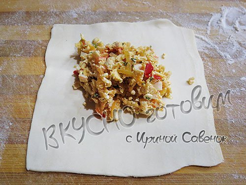 Мешочки с крабовыми палочками - шаг 7