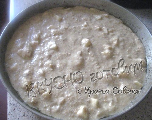 Манник без муки с яблоками и орехами - шаг 7