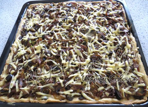 Пицца с утиным мясом, грибами и овощами - шаг 9